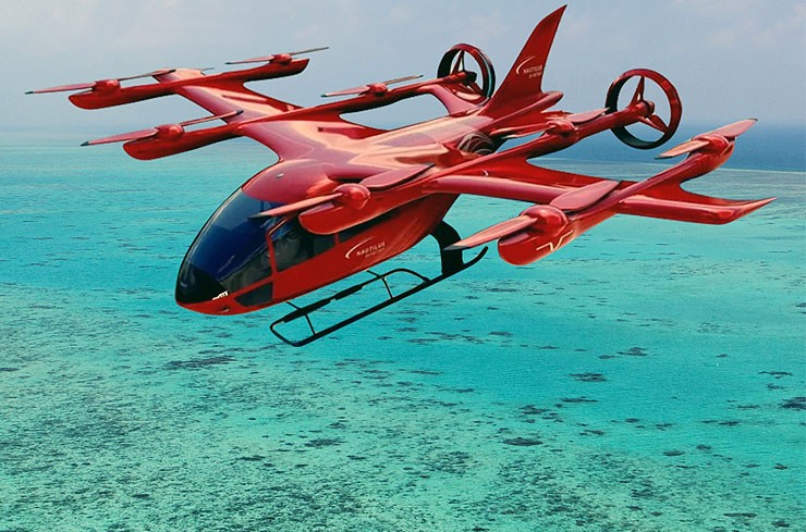  Nautilus Aviation has ordered 10 zero-emission electric vertical take-off and landing aircraft for scenic flights over the Great Barrier Reef by 2026.