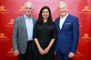 From left to right: John Stewart, Founder and Chairman, Karina Stewart, Founder and Chief Wellness Director, and Bruce Ryde, General Manager and Brand Strategist, Kamalaya