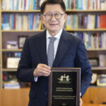 SHTM Dean Kaye Chon with the 2023 ISTTE Institutional Achievement Award