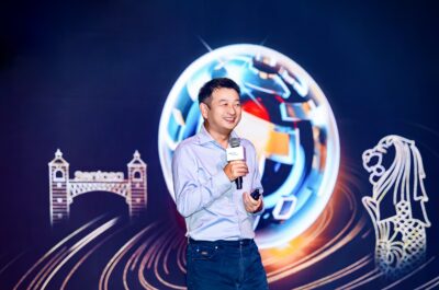 James Liang, Co-founder and Chairman of Trip.com Group, delivers opening speech at the 2023 Global Partner Summit