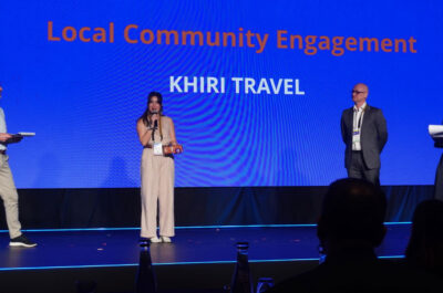 Khiri Travel’s Brand Director, Marsha Niemeijer, collected the Changemaker award on stage at the Web in Travel (WiT) conference in Singapore.