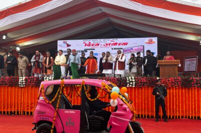 Uber EV auto rickshaw service flag-off by UP CM Shri Yogi Adityanath, 14...
