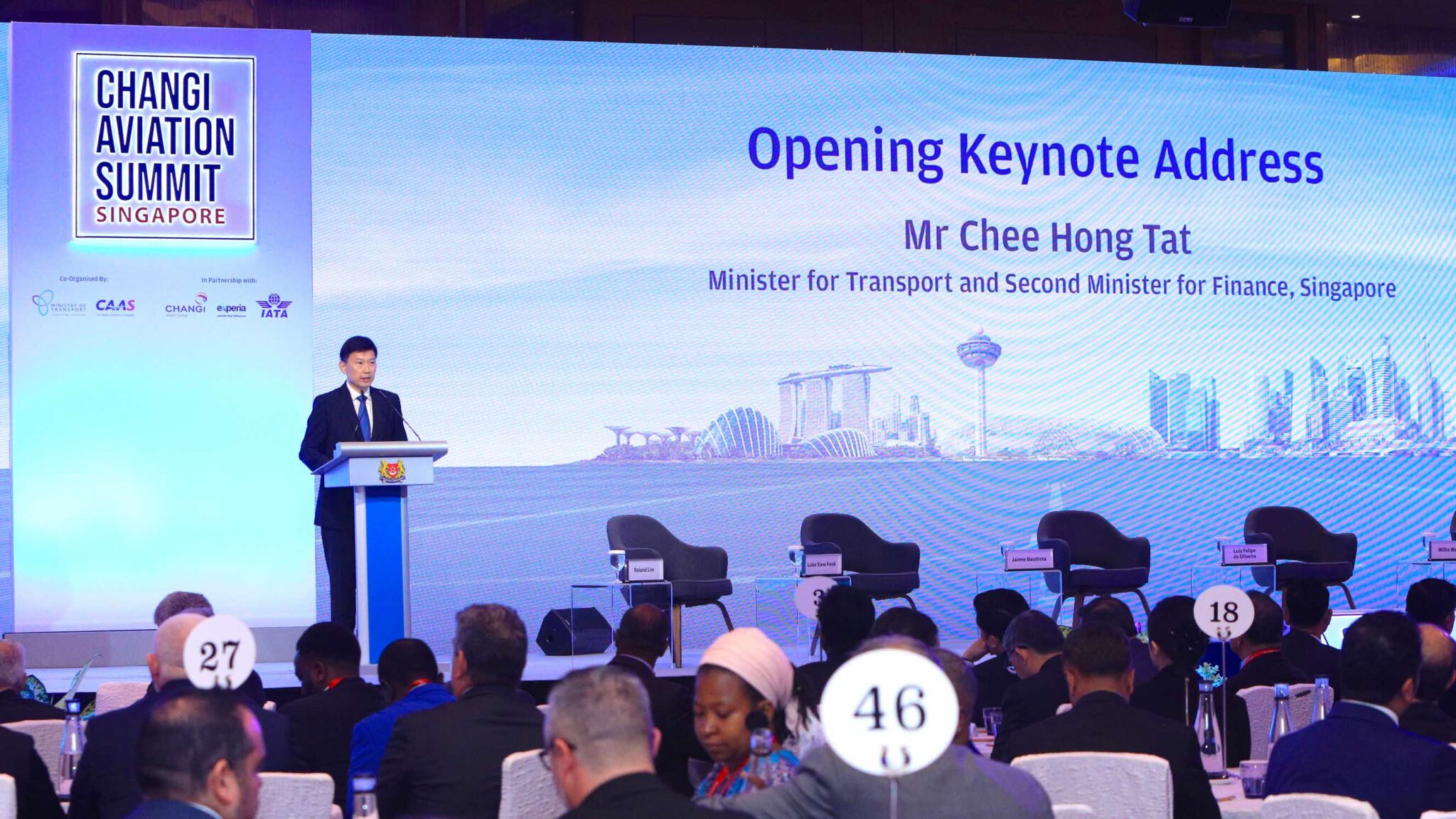 Singapore Minister for Transport and Second Minister for Finance, Mr Chee Hong Tat announced the launch of the Singapore Sustainable Air Hub Blueprint at the 2nd Changi Aviation Summit today