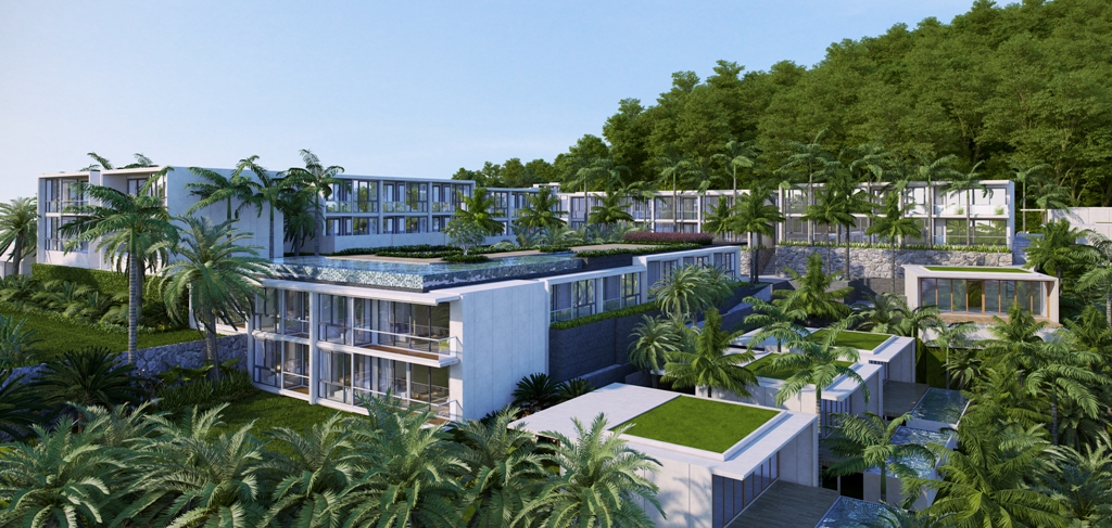 A total of 52 one- and two-bedroom low-rise condominiums are perched on the hillsid