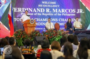 President Ferdinand Marcos, Jr. leads the awarding the awarding ceremony of the Department of Tourism’s flagship program, Tourism Champions Challenge (TCC).